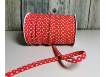 Spaghetti Band Kordel 7mm Polka Dots Pünkchten rot